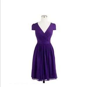J crew bridesmaid dress in chiffon purple